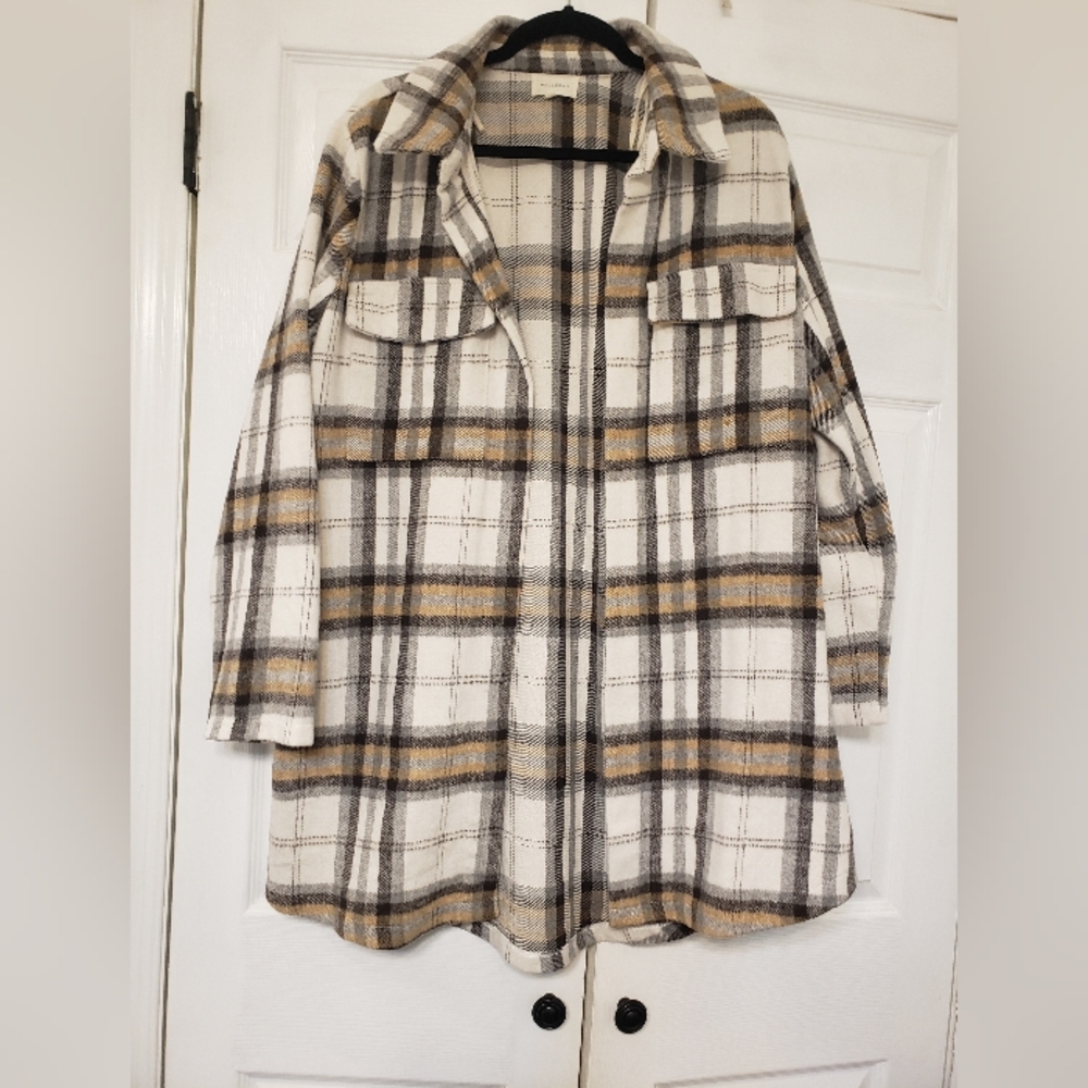 Plaid Open Jacket - Picture 2 of 4